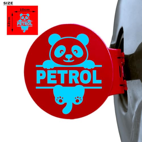 Image of Panda Petrol Sticker for Car - Waterproof Vinyl Fuel Tank Decal, Cute Cartoon Animal Petrol Cap Decoration, Durable & Easy to Apply (Blue)