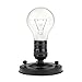 Vintage Industrial Lamp Holder, E26/E27 Bulb Socket Base - Electroplated Iron Ceiling or Wall Light Holder for Edison Bulbs, Retro DIY Lighting Fixture (Black)