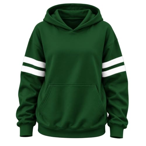 Women'S Fashion Hoodies & Sweatshirts Blackish Green S Striped - image 6