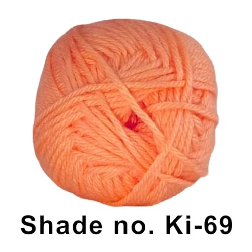 Image of VCR Pinkish Peach Yarn, 100 Grams Hank, 190 Meters Length, Acrylic Ball for Crochet and Knitting, Soft Crosia Threads, Pack of 1 Yarn, Suitable for DIY Crafts