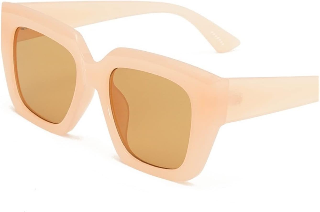 Fashionable cat's eyes women's sunglasses retro powder tan glasses trend men's square sunglasses UV400