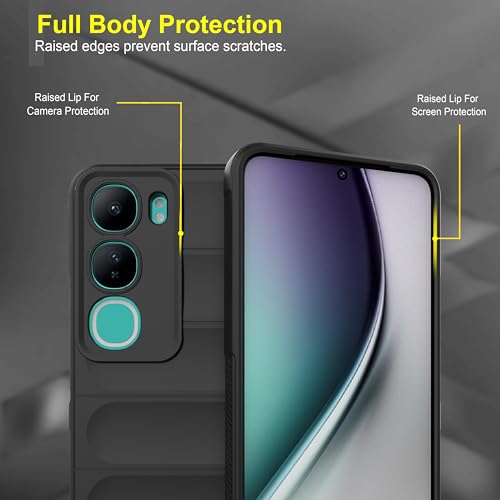Image of amazon basics Back Case Cover for Vivo Y300 5G | Compatible for Vivo Y300 5G Back Cover | Liquid Silicon Magic Case with Camera Protection | Black