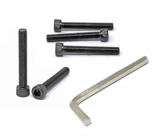 Image of iexcell 5 Pcs M10 x 70mm Thread Pitch 1.5 mm Alloy Steel 12.9 Grade Hex Socket Head Cap Screws Bolts Kit, Black Oxide Finish