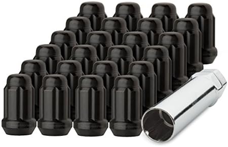 DPAccessories 24 Black 12x1.5 Closed End Spline Tuner Lug Nuts for Aftermarket Wheels D5246P-2308/24