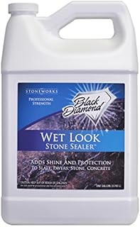 Black Diamond Stoneworks Wet Look Natural Stone Sealer Provides Durable Gloss and Protection to: Pavers, Slate, Concrete, Sandstone, Driveways, Garage Floors. Interior or Exterior.