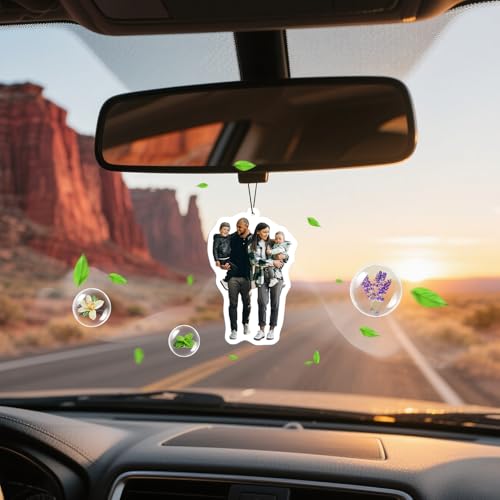 Image of HINFKA Custom Photo Car Air Fresheners for Event Giveaways | Business Gifts; Double-Sided Print Company Logo; 10-1000 Pcs Bulk Orders; Scent Options Available; Custom Shape