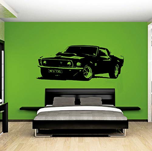 Ford Mustang 1969 Abnehmbare Vintage Große Auto Wandtattoo Kunst Dekoration Schlafzimmer Wandbild Papier Aufkleber 42 * 110 Cover
