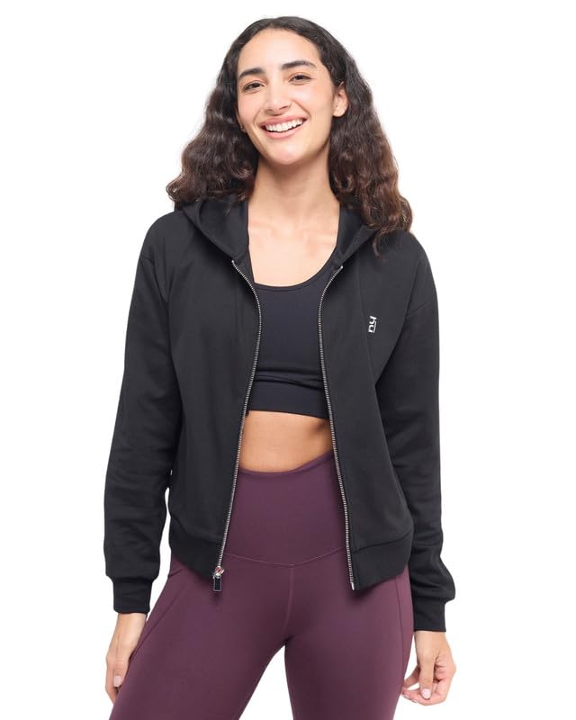 hunnit Cotton Full Zipper Cuff Sleeves Jacket for Women | Relaxed Fit Oversized Hooded Jacket with 2 Pockets & Drawcords | Solid Summer Jackets for Travel & Casual Outdoor-picture-21
