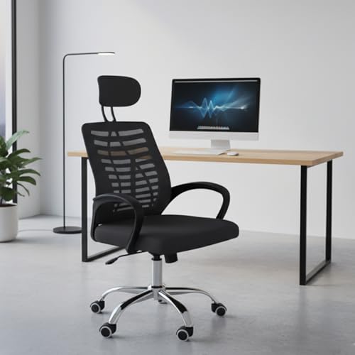 Catálogo de Silla Secretarial Economica para comprar online. 50 GRAVITA Silla Ejecutiva Ergonómica de Escritorio Tela Mesh, con Estrcutura Meálica y Descansabrazos, Reclinable con Ajuste de Altura, Llantas Giratorias 360. (Gris Oxford)