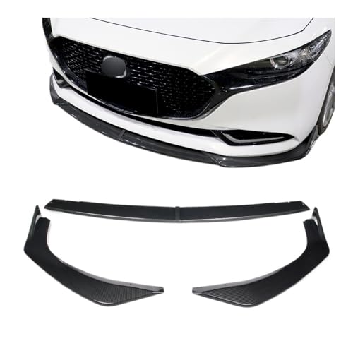 ZGGRB 3pcs Front Lip Spoiler for Mazda 3 2019-2023 Sport Style ABS Plastic Splitter Bumper Chin Body Kit Modified Accessories(Pa