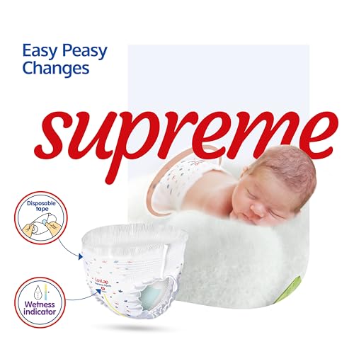 Image of LuvLap Supreme Diaper Pants New Born (NB) 0 to 5kg, 30pcs, 360 skin care with 10 million breathable pores, Aloe Vera for superior Rash prevention, upto 12hr protection, 5 layer super light core