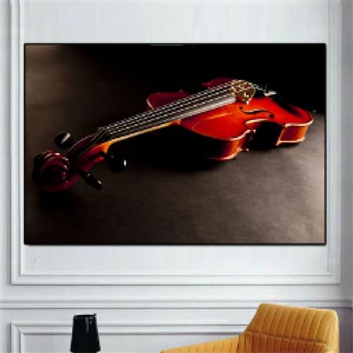 Peinture d'instrument de musique classique pour décoration murale salon et bureau rétro