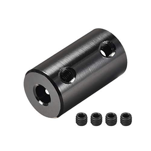 Uxcell 5Mm To 5Mm Bore Rigid Coupling Set Screw L25Xd14 Aluminum Alloy,Shaft Coupler Connector,Motor Accessories,Black,2Pcs #TOP28