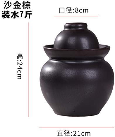 Kimchi jar Ceramic jingdezhen Thickened Soil Pottery Sealed Tank Sichuan Pickle Pickles Small Pickle jar Household Sand Gold Dumplings 7 Jin Water Wear