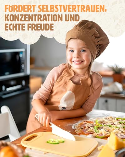 Children's Knife - Children's Safety Kitchen Knife for Real Cooking with Finger Protection and Chopping Board | Knife for Children from 2 Years, Montessori Knife, Children's Cooking Set - Image 6
