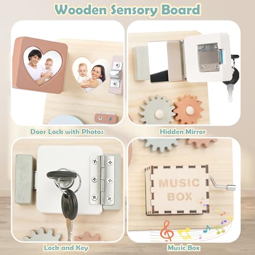 Motorikwand Joyreal Montessori Busy Board – Motorikbrett für Kinder