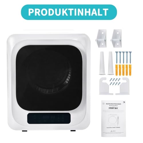 Secador de acero inoxidable con protección UV de gérmenes, capacidad de 4 kg, 850 W, 6 programas, montaje en pared, pantalla LED, 60 dB silencioso, moderno secador de aire para casa y apartamento