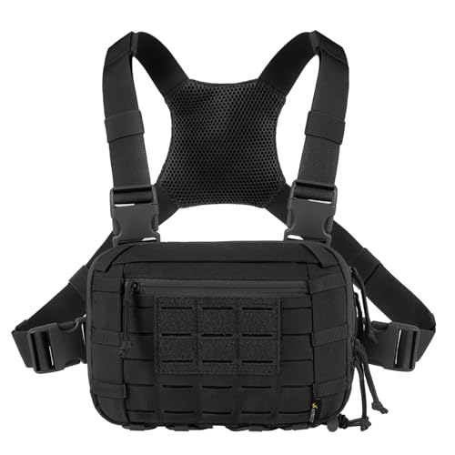 Tactical Chest Pack EDC Chest Bag 2L Utility Molle Chest Rig Pouch with CCW Compartment Adjustable Strap Outdoor