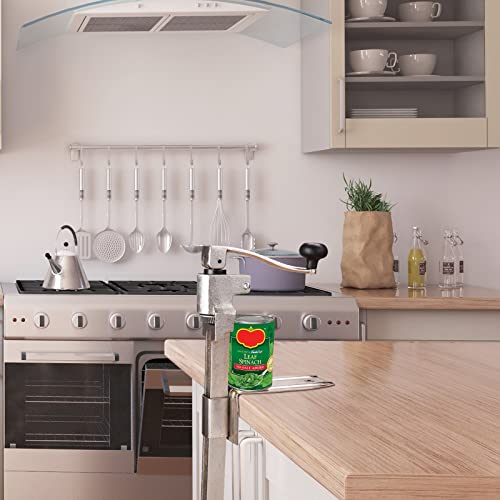 Erinaik Commercial Can Opener Heavy Duty For #10 Cans, 24.2” Manual Table Mounted Can Opener With Plated Steel Base For Large Cans Up To 18” Tall, For Restaurant Hotel Bar Compatible With Edlund #1 #TOP4