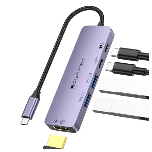 5-in-1 USB C Hub for MacBook Switch2, USB C Docking Station with 4K60Hz HDMI, USB 3.0, 100W PD Charging for Laptop, iPad Pro, Dell, HP (T615)