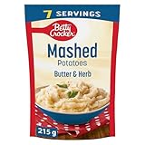 BETTY CROCKER Mashed Potatoes Butter and Herb Flavour, Made with Real Potatoes, 215 Grams Package of Mashed Potatoes