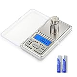 SKEAP Digital Pocket Gram Scale 200g x 0.01g with Tray, Portable Mini Scale for Small Food, Jewelry, Gold, Powder, Reloading, Grams and Ounces, Batteries Included