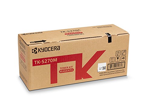 Kyocera TK-5270M Toner Cartridge Magenta Original Toner Cartridge 1T02TVBNL0 Printer Toner Compatible for P6230cdn, M6230cidn and M6630cidn. Printer Toner for up to 6000 Pages