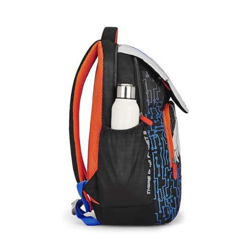 Image of uppercase Sprout School Bag for Kids | 2 Compartment | Black backpack with Well padded Shoulder Strap and Back | For Girls & Boys | 500 Days Warranty