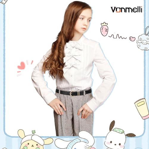 VONMELLI 2 Pack Kids Leather Belts for Girls Fashion O-Ring Buckle belts for Teen Girls Jeans school uniforms2