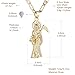 HZMAN Santa Muerte Necklace for Men Retro Gothic 14K Gold Plated Grim Reaper Saint Death Sickle Skull Pendant Party Jewelry Gift
