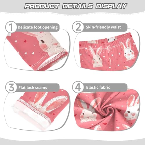 Rabbit Star Red Heart Girls Leggings Athletic Pants Tights Stretch Bottom3