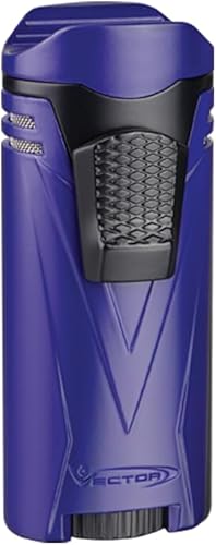 Vector Hierro Quad 06 Azul Mate Quad Llama a prueba de viento Jet Encendedor para cigarros