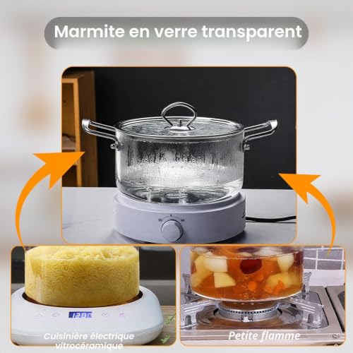 Marmite résistant à la chaleur 5.5L pour pâtes et soupe