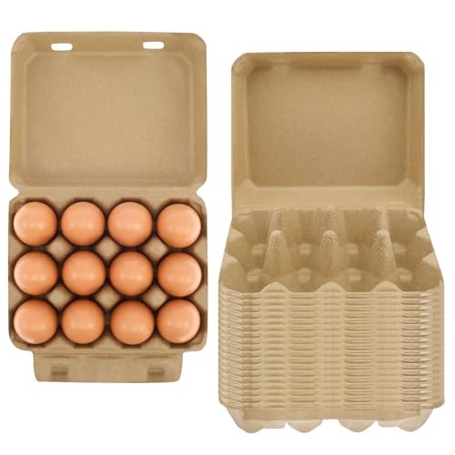 Lot de 20 boîtes à œufs en carton pour 12 œufs, plateaux vides en carton pour 12 œufs, style 3 x 4, réutilisables pour la maison, la cuisine, le...