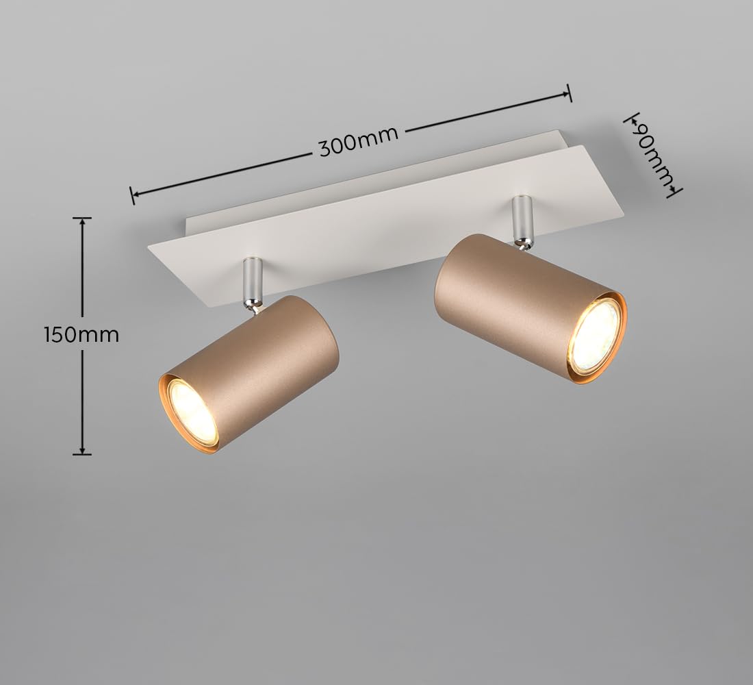 Trio Leuchten Barra de focos MARLEY 802400265, Metal Coffee/Warm Grey, excl. 2x GU10