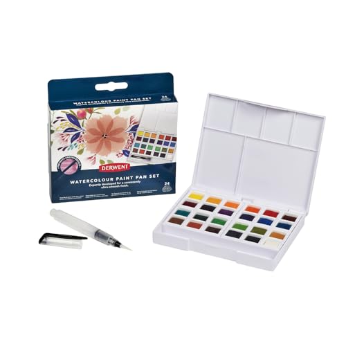 Derwent Aquarellfarben, 24-teiliger Malkasten, Watercolour Paint Pan,...