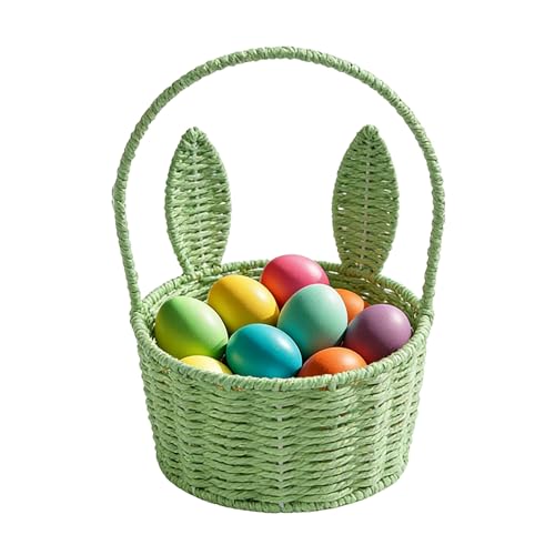 Bkazwe Panier de Pâques en Osier avec anses pour Petit Rond de Pâques tressé Panier de Pâques...