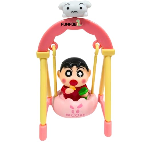 Image of FUNFOB Shinchan Action Figure Height- 10cm | Shin chan Figurine Cartoon Figures Toys for Boys & Girls PVC Multicolour | Swing - Eating