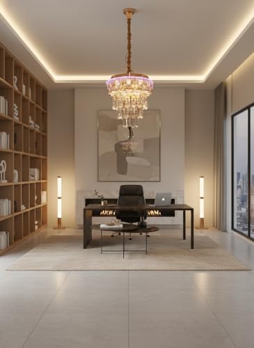Image of swanart Aurivon Rotating Crystal Chandelier with Bluetooth Speaker and Multi-Color LED, K9 Crystal Hanging Light for Living Room and Bedroom, Modern Luxury Musical Ceiling Lamp