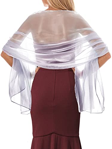 EASEDAILY Women's Shawls and Wraps for Evening Dresses Sparkling Wedding Scarf Sheer Bridal Stole for Bride and Bridesmaid