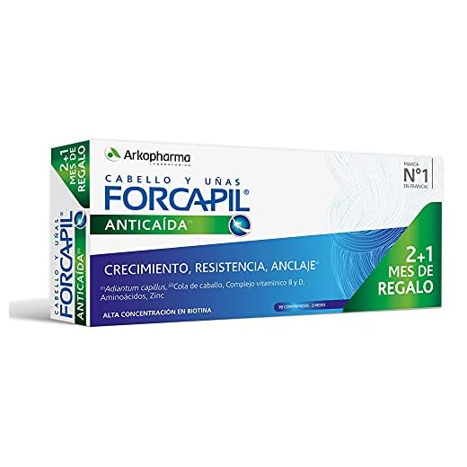 Arkopharma Forcapil Anticaída Pack Tratamiento 3 Meses, Ayuda a Reducir Caída del Cabello, Crecimiento, Resistencia y Anclaje, Alta Concentración en Biotina, Complemento Alimenticio