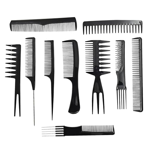 10 Pcs Comb Set for Hair Stylists - Professional Variety Pack with Combs for All Hair Types and Styles