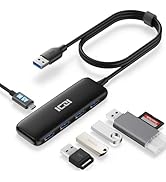 ICZI USB3.0 ハブ 5ポート ，USB ハブ3.0 120cm 延長ケーブル 独特なデザイン Micro USB給電用ポート付き 5Gbps高速転送 セルフパワー/バスパワー USB増...