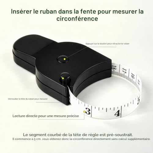 WINTAPE Mètre ruban, pour le corps, 150 cm, blanc – vue 4