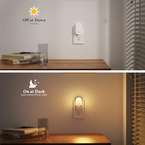 Image of JandCase Motion Sensor Night Light, 2 Pack Motion Activated Night-Lights, 3000K Warm White LED Night Lights Plug into Wall, 30 /60LM Adjustable Brightness, for Kids Adults Bathroom Bedroom