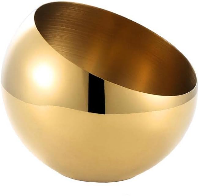 Gold Stainless Steel Spherical Sugar Bowl Seasoning Jar Mints Holder Bowl