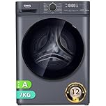 CHiQ CW07123863AX Lavatrice incasso - 7KG, Classe A, Motore BLDC 1200 RPM, Vapore e Lavaggio rapido, 15 Programmi, Design compatto (60x46,5x84cm) - Grigio moderno