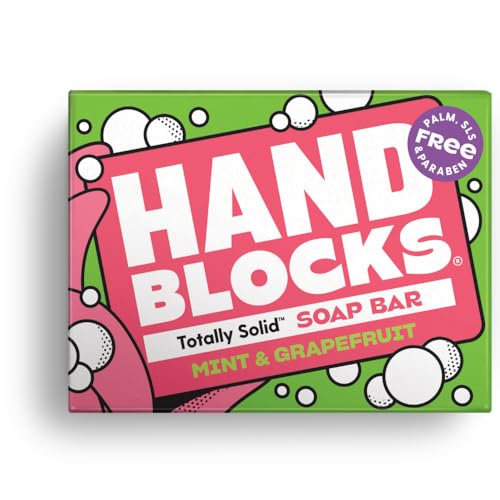 Hand Blocks: Mint & Grapefruit - Cold Processed Natural Soap Bars - Plastic, Palm, SLS, SLES & Paraben Free