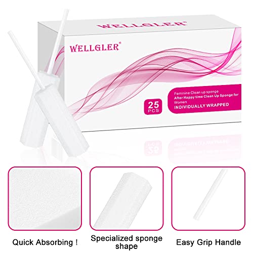 Image of After Sex Clean Up Drip Sticks - Absorbing Sponge for Women, 25 Counts