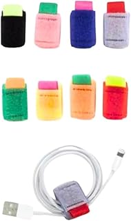 أربطة إدارة الكابلات، مجموعة من 8 قطع، متعددة الألوان، قابلة لإعادة الاستخدام لتنظيم أسلاك الكمبيوتر